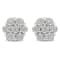Sterling Silver 1/2ctw Round-Cut Diamond Miracle-Set Floral Cluster
Button Stud Earrings
