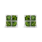 .925 Sterling Silver 3/8 Cttw Treated Green Princess-cut Diamond 4 Stone
Composite Quad Stud Earring