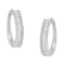 10K White Gold Diamond Hoop Earrings 3/4ctw