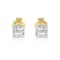10k Yellow Gold Princess Diamond Quad Stud Earrings 1/4ctw