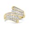 10K Yellow Gold 1ctw Round and Baguette Diamond Bypass Ring (H-I Color,
I1-I2 Clarity) - Ring Size 7
