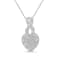 Sterling Silver 1/3ctw Diamond Awareness Ribbon Halo Heart 18"
Pendant w\chain
