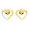 14KT Yellow Gold 1/8 cttw Diamond Journey Heart Earrings (K-L, I1-I2)
