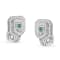 14K White Gold 1ctw Round and Princess-cut Treated Blue Diamond Earrings