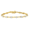 2.00ctw Round and Baguette White Diamond 10K Two-tone Gold Tennis Bracelet