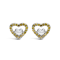 Sterling Silver 1/6 Cttw Yellow Diamond Open Double Heart Stud Earrings