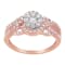 0.75ctw Diamond Floral Cluster 10K Rose Gold Ring
