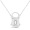 Sterling Silver 1/10 Cttw Diamond Lock Pendant 18" Necklace (H-I
Color, I1-I2 Clarity)