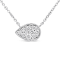 14K White Gold 1/4ctw Round Diamond Composite Teardrop Shape Necklace -
(G-H Color, SI2-I1 Clarity)