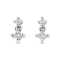 14K White Gold 1/4ctw Princess-Cut Double Diamond Drop and Dangle Stud Earrings