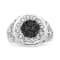 Sterling Silver 1/4ctw White and Black Diamond Halo Cluster Ring for Men
(I-J Color, I3 Clarity)