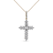 0.875ctw Round and Baguette Diamond Zigzag Cross 10K Yellow Gold Pendant