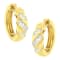 14K Yellow Gold 1/4ctw Alternating 3 Row Baguette and Round Diamond
Huggie Hoop Earrings