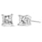 14K White Gold AGS Certified 1/4ctw Princess-Cut Solitaire Diamond Push
Back Stud Earrings