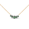 18K Rose Gold Multi-Size Round Tsavorite and Pave Round Diamonds Curved
Bar Necklace