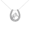 Sterling Silver 1/4ctw Diamond U Shape Pendant w\chain(I-J, I3-Promo)