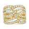 3.00ctw Diamond Multi-Row Bypass 10K Yellow Gold Ring