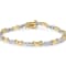 10K Two-Tone Gold 1/2ctw Diamond Alternating 3 Stone and X-Link Bracelet
(I-J Color, I2-I3 Clarity)