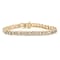 10K Yellow Gold Over Sterling Silver 2 Ctw Diamond Wave Tennis Bracelet