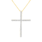 10K Gold Over Sterling Silver 2 1/2ctw Diamond Cross Pendant w\chain
(H-I, I2-I3)
