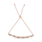 14K Rose Gold Over Sterling Diamond Accent Marquise Shape and Heart
Links Bolo - Adjustable 6" to 9"