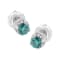 14K White Gold 1/2ctw White and Treated Blue Round Diamond Earrings