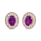 14K Rose Gold 7x5mm Cushion Cut Garnet and 3/8ctw Round Diamond Halo
Stud Earrings