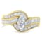 14K Yellow Gold Mixed Shapes Diamond Bypass Ring (1 cttw, H-I Color,
SI1-SI2 Clarity)