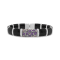 Sterling Silver Black and Brown Enamel 1/3ctw Diamonds and Sapphire
Bangle Bracelet