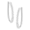 Sterling Silver 1/4ctw Miracle-Set Round-Cut Diamond Hoop Earring