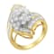 10K Yellow Gold Round and Baguette Diamond Swirl Ring (2.0ctw, J-K
Color, I2 Clarity)
