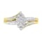 0.50ctw Marquise Diamond Cluster Split Shank 10K Yellow and White Gold Ring