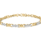 10k Yellow Gold 1/3ctw Diamond 3 Stone and X-Link Bracelet (I-J Color,
I1-I2 Clarity) - 7.50" Inches