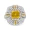18K White and Yellow Gold 2.15 Cttw Yellow Radiant Lab Grown Diamond
Halo Cocktail Ring