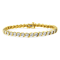 14K Yellow Gold Over Sterling Silver 1/10 Cttw Diamond "S"
Tennis Bracelet