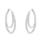 Sterling Silver 1/2ctw Miracle-Set Diamond Double Hoop with Latchback Earrings