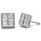 0.50ctw Princess Diamond Box Shape Milgrain Stud 14K White Gold Earrings