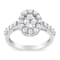Sterling Silver 1.0ctw Brilliant-Cut Diamond Halo-Style Cluster Oval
Ring (I-J Color, I3 Clarity)
