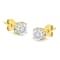 10K Yellow Gold Over Sterling Silver 1/2ctw Miracle Set Diamond Stud Earring