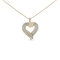 1.00ctw Baguette Diamond Open 14K Yellow Gold Over Sterling Silver Heart Necklace