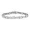 14K White Gold 2.50ctw Round and Baguette Cut Diamond Alternating Flared
Links Tennis Bracelet