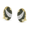 14K Yellow Gold with Black and White Rhodium 2-1/10ctw White and Blue
Diamond Oval Omega Earrings