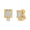 14K Yellow Gold 7/8ctw Princess and Baguette-Cut Diamond Square Framed
Huggie Hoop Omega Earrings