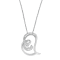 10K White Gold Diamond Accent Espira Open Spiral Twist Heart 'Rings of
Love' 18" Pendant w\chain