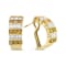 18K Yellow Gold 1 3/4 Cttw Invisible Set Princess Cut Diamond and Yellow
Sapphire Huggie Earrings