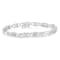 Sterling Silver 1.0ctw Round-Cut and Baguette-Cut Diamond X-Link Bracelet