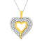 10K Yellow and White Gold Plated Sterling Silver 1 cttw Lab-Grown
Diamond Heart Pendant Necklace