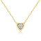0.10ctw Miracle-Set Diamond Heart 10K Yellow Gold Over Sterling Silver Necklace