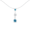 14K White Gold 1 1/2ctw White and Treated Blue Diamond Pendant With
Chain(H-I, I1-I2)