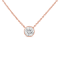 0.10ctw Diamond Bezel Set Solitaire 10K Rose Gold Necklace (H-I, SI2-I1)